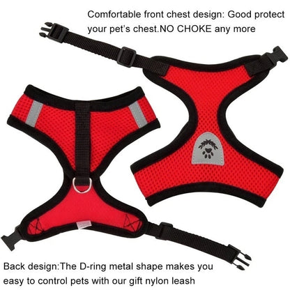 Breathable Adjustable Cat Dog Harness with Reflective Features - Smarsty