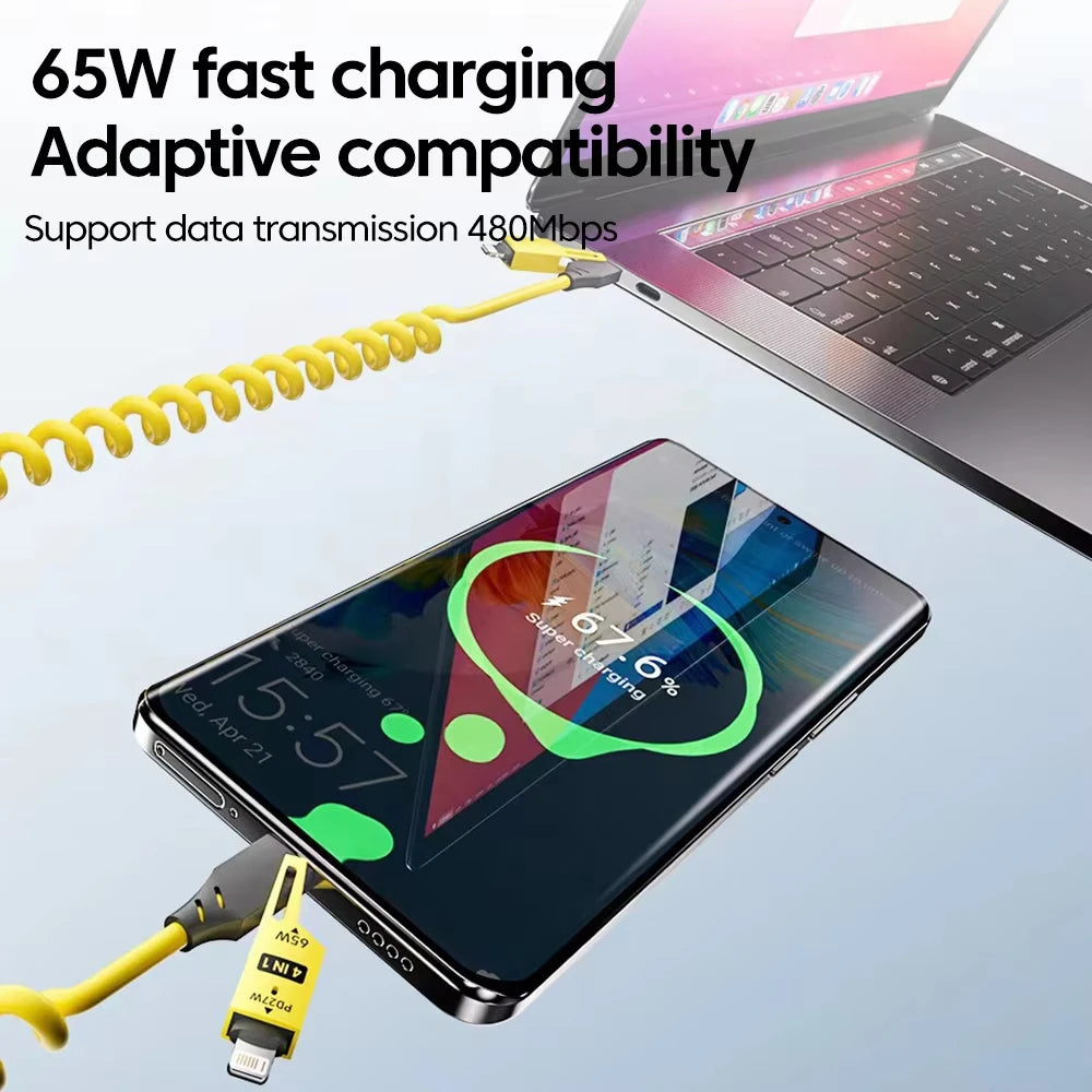 NNBILI 4 in 1 65W Quick Charger Data Cable - Smarsty