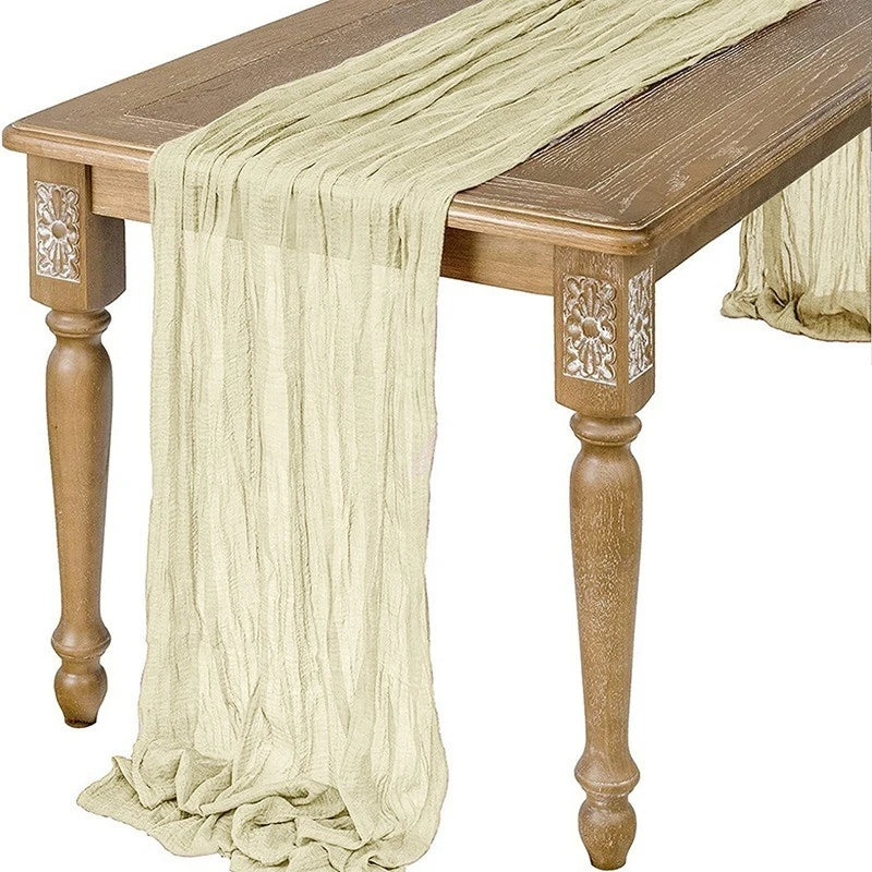 Semi-Sheer Gauze Table Runner for Vintage Weddings - Smarsty