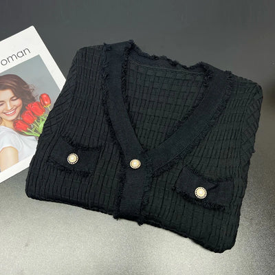 YuooMuoo 2025 New Arrival Women Knitted Long Dress Elegant V-neck Single-breasted Split Sweater Dress Office Lady Vestidos - Smarsty