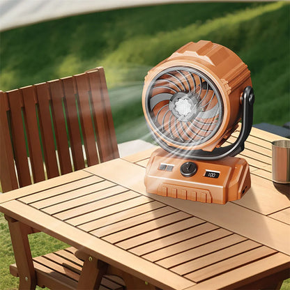 Camping Fan 20000mAh Rechargeable Portable Camping Circulator Fan Wireless Tent Ceiling Fan with LED Light and Hook