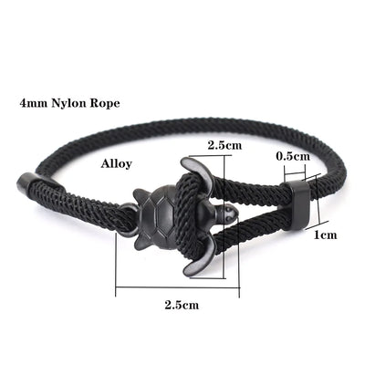 Adjustable Men Marine Turtle Rope Bracelet Nautical Wrap - Smarsty