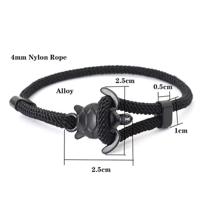 Adjustable Men Marine Turtle Rope Bracelet Nautical Wrap - Smarsty
