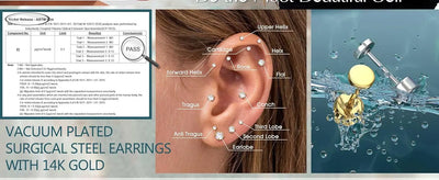 Stainless Steel Earrings For Sensitive Ears Slim Flat Back - Smarsty