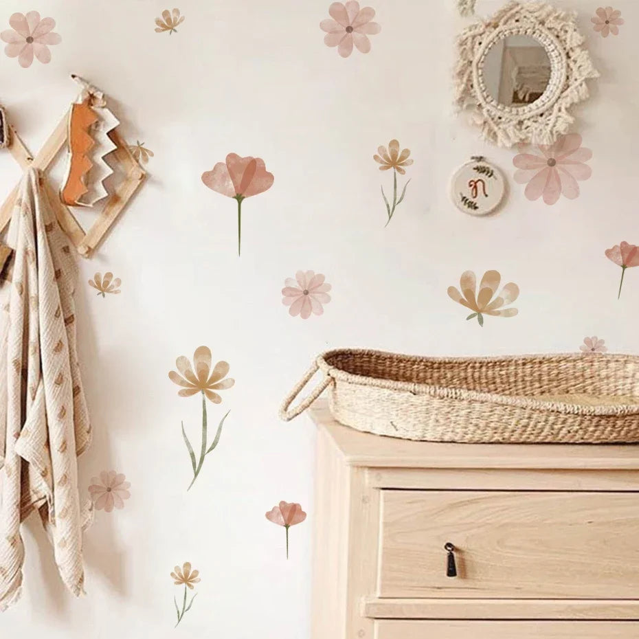 Boho Flowers Wall Stickers for Kids Room Décor - Smarsty