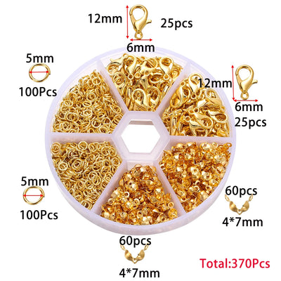 Bulk Jewelry Findings Kit 400Pcs Lobster Clasps Beads - Smarsty