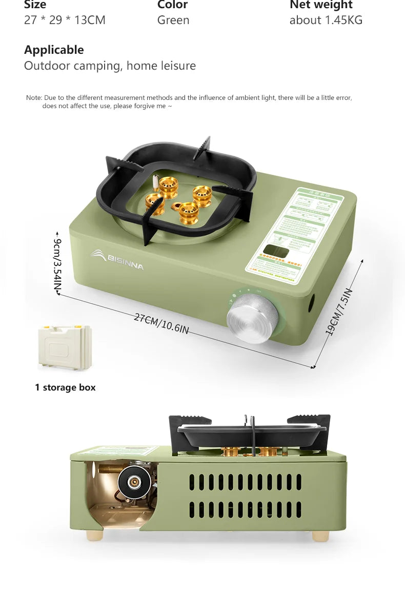 BISINNA Camping Gas Stove 5800W High Firepower Outdoor Portable Cassette Burner for Picnic Hiking Trekking