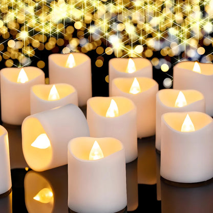 Flameless LED Votive Candles Set 100+Hour Lasting Electric Candles Battery Operated Tealight for Wedding Proposal Romantic Decor