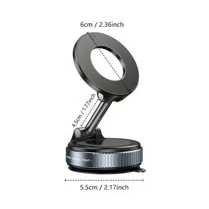 Novora Ultra Strong Vacuum Suction Car Phone Holder 360° Magnetic Mount with 66 lbs Twist-Lock Force Foldable & Magsafe Compatib