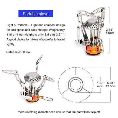 Widesea Camping One-piece Gas Stove Heater Tourist Burner Foldable Outdoor Picnic Kitchen Equipment Supplies Survival Furnace by Smarsty