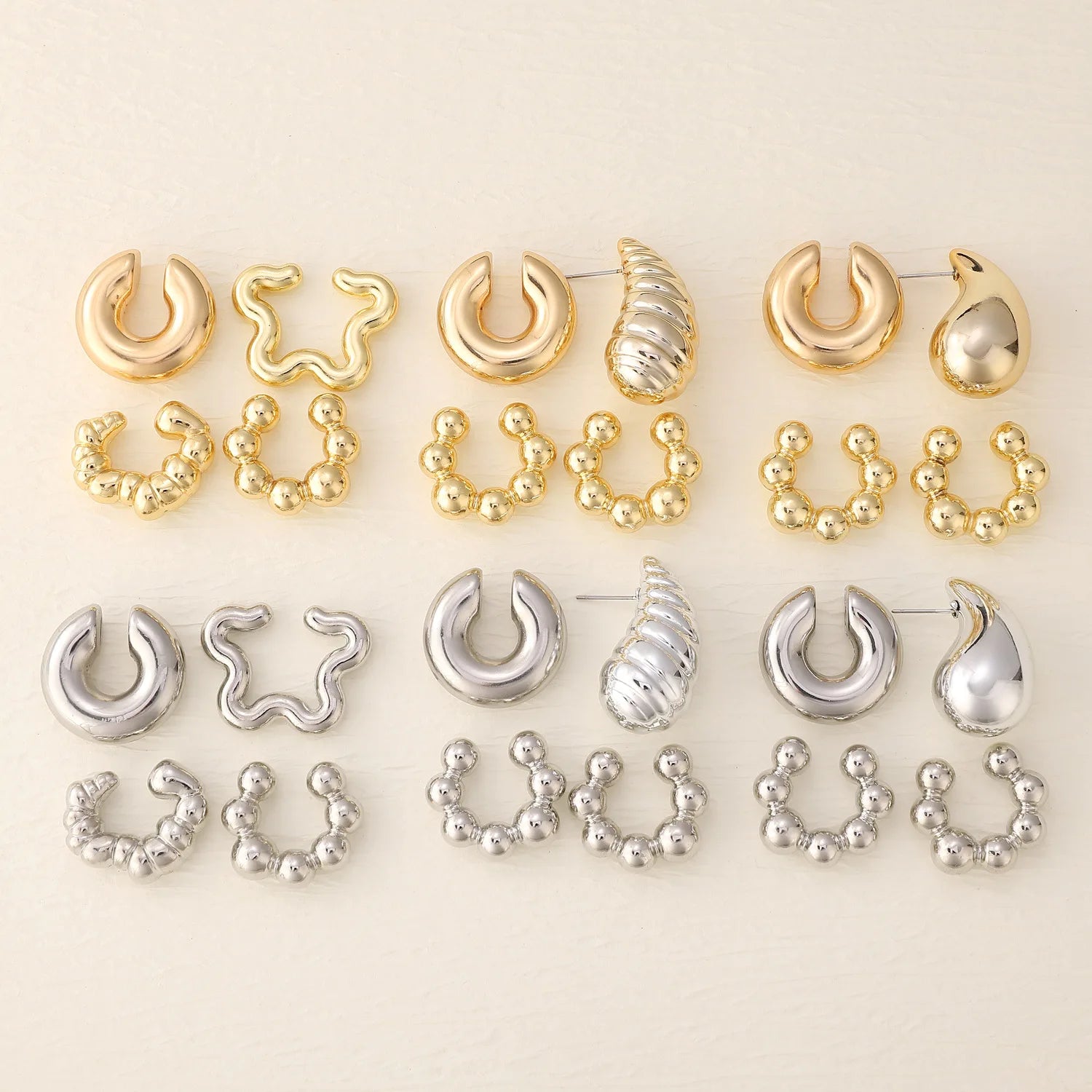 Trendy Vintage Geometric Clip Earrings for No Piercing Style - Smarsty