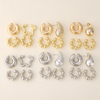 Trendy Vintage Geometric Clip Earrings for No Piercing Style - Smarsty