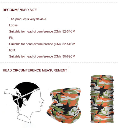 Outdoor Sport Bandana Military Tube Scarf Fishing Cycling Tactical Hiking Face Cover Neck Gaiter Half Mask Headband Men Women by Smarsty