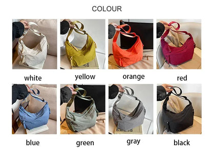 Minimalist Nylon Shoulder Bag With Multifunctional Storage - Smarsty