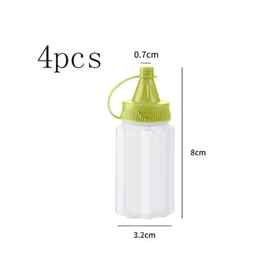 4pcs Plastic Sauce Squeeze Bottle Mini Seasoning Box Salad Dressing Containers Outdoor Portable Barbecue Spice Jar Kitchen Tool by Smarsty