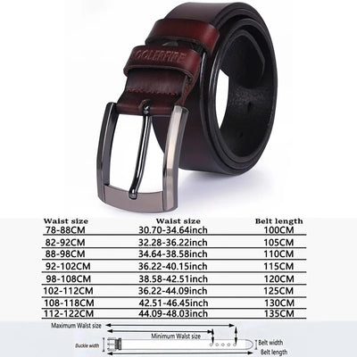 Men Genuine Leather Belt Luxury Cowskin Strap - Smarsty