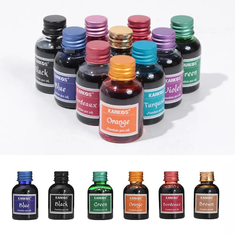 10 Colors 30ML Colorful Fountain Pen Ink Refilling Inks Universal Refill Ink Stationery School Brand New Product School Supplies