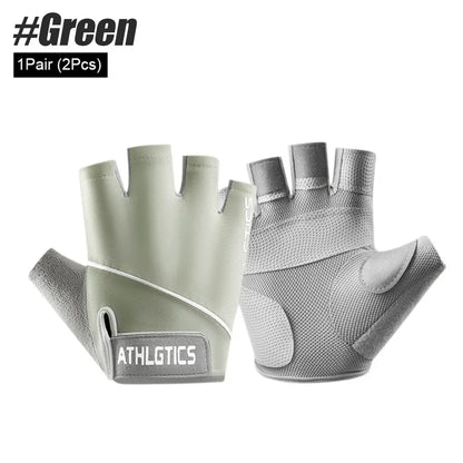 1Pair Breathable Cycling Gloves Workout Gym Gloves for Men Women Weight Lifting Fingerless Gloves Training Exercise Fitness