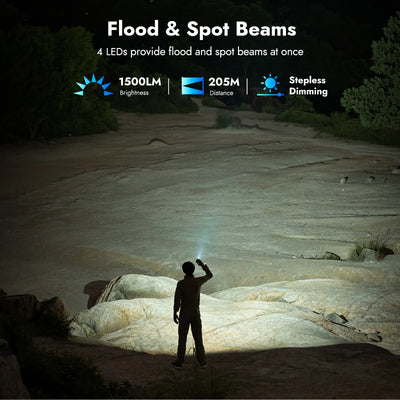 WUBEN X4 EDC Flat Flashlight with RGB Light, 1500 Lumens Mini Flashlight with Tactical Switch and Magnetic, IP68 Portable Pocket - Smarsty