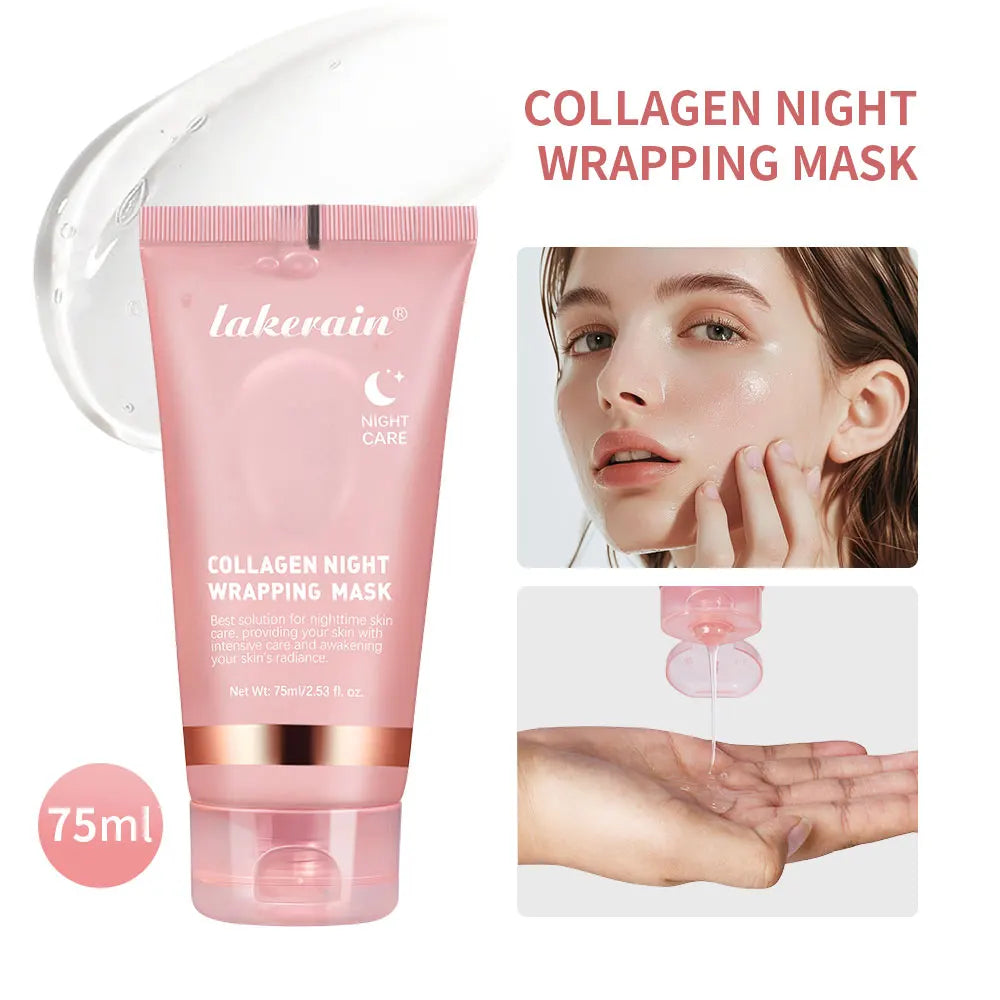 Night Collagen Wrapping Mask Rejuvenation Moisturizing Brightening Korean Face Mask Make Glowy Skin Elasticity Facial Mask - Smarsty