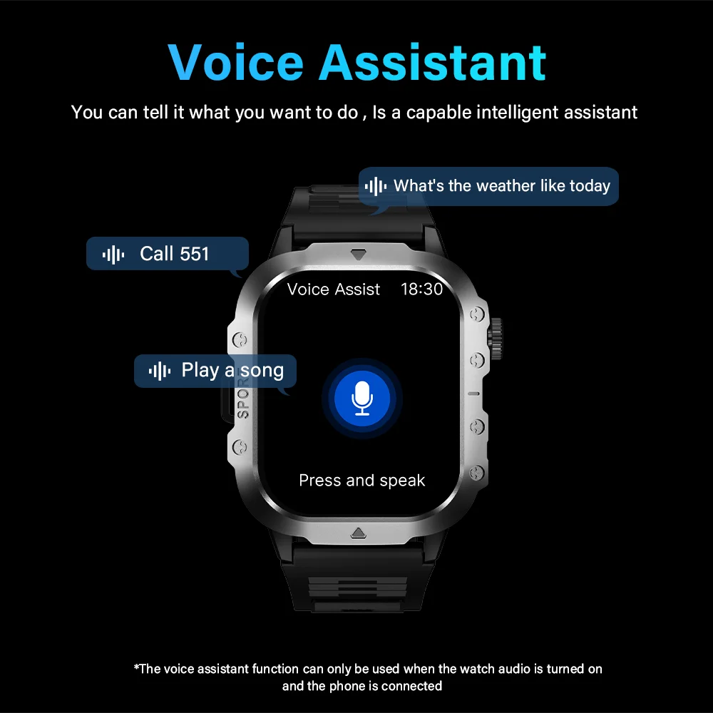 Outdoor Sports Smart Watch with HD Screen and Bluetooth - Smarsty
