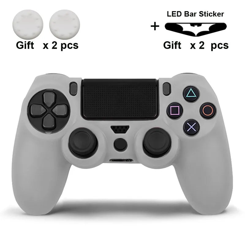 Silicone Skin Case for PS4 Controller with Grip Caps - Smarsty