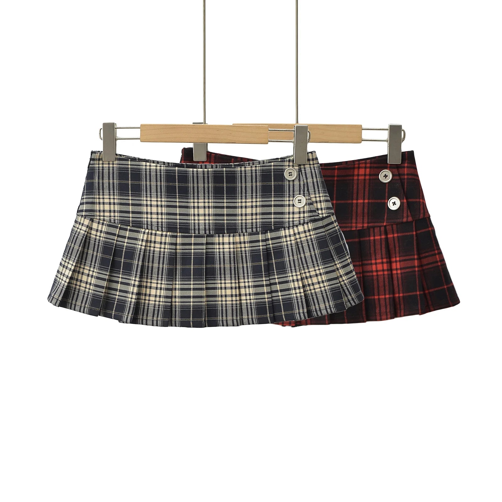 Summer Mini skirts for woman vintage korean fashion plaid skirts for women y2k skirts pleated red plaid skirts preppy style - Smarsty