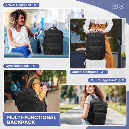 Men Vacuum Compression Backpack 15.6in Laptop Backpack Expand Hiking Vacuum Travel Backpack, Ryanair Backpack 40x20x25 Cabin Bag - Smarsty