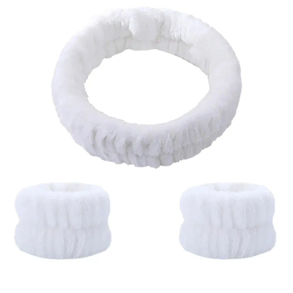 Absorbent Waterproof Face Wash Wristbands And Headband Set - Smarsty