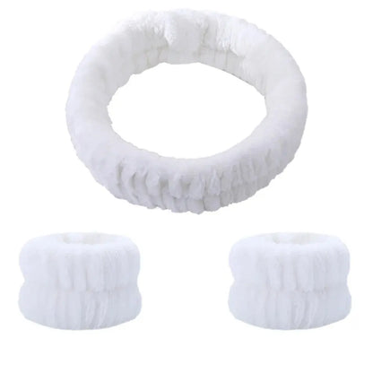 Absorbent Waterproof Face Wash Wristbands And Headband Set - Smarsty