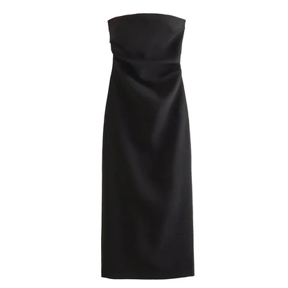 ASDS 2024 off shoulder black white long dress women bodycon beige midi dress woman summer backless sexy party dresses - Smarsty