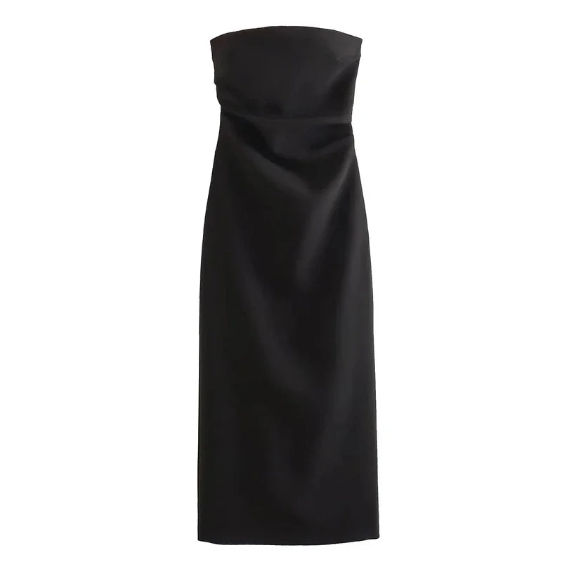 ASDS 2024 off shoulder black white long dress women bodycon beige midi dress woman summer backless sexy party dresses - Smarsty