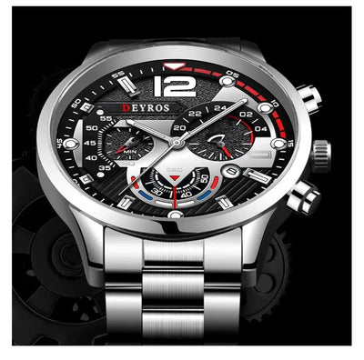 Luxury Men's Silver Quartz Watch With Luminous Feature - Smarsty
