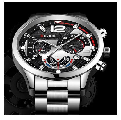 Luxury Men's Silver Quartz Watch With Luminous Feature - Smarsty