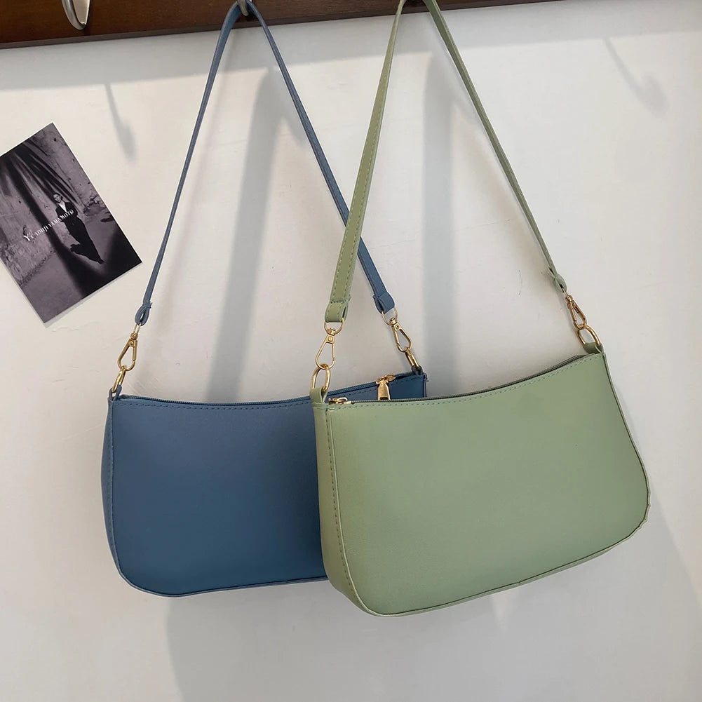 Retro PU Leather Shoulder Bag For Women Hobo Style Classic - Smarsty