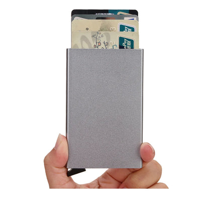 Rfid Smart Wallet Card Holder Metal Thin Slim Men Women Wallets Pop Up Minimalist Wallet Small Black Purse Vallet Walets for Men - Smarsty