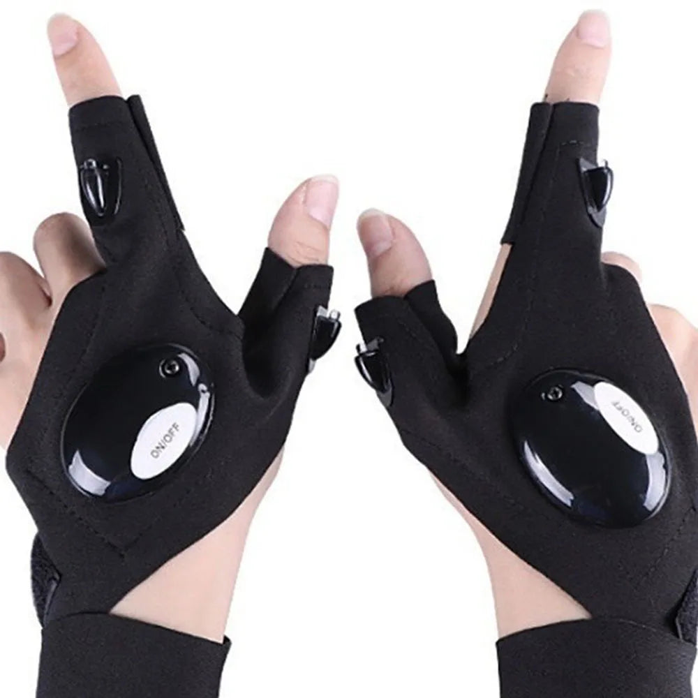 Cycling Gloves With Lights Gloves for Fishing Equipment Accessories Glove With Led Fingerless Light Fingers Mittens Apparel - Smarsty