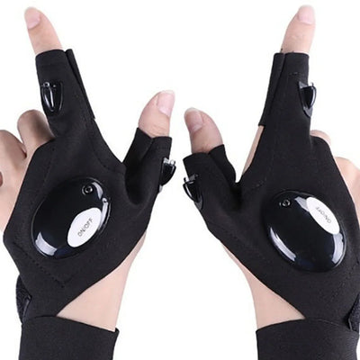 Cycling Gloves With Lights Gloves for Fishing Equipment Accessories Glove With Led Fingerless Light Fingers Mittens Apparel - Smarsty