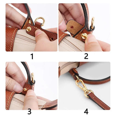 Leather Replacement Crossbody Bag Strap For Longchamp Mini Bag Shoulder Strap Without Punching Modification Bag Accessories - Smarsty