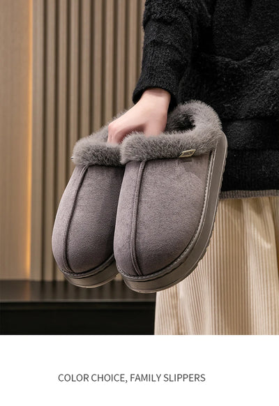 Women's Winter Slippers Non-Slip Indoor House Shoes, Plush Fleece Lined Warm Cotton Slippers with Soft Sole for Home Comfort - Smarsty