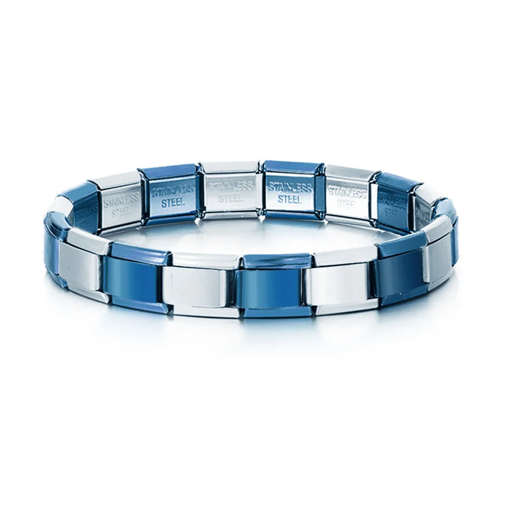 Gemosa Italian Stainless Steel Charm Bracelet Elastic Link Chain - Smarsty