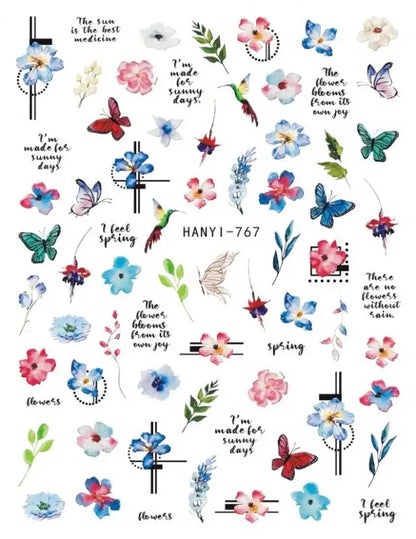 3D Colorful Marble Nail Stickers for DIY Art - Smarsty