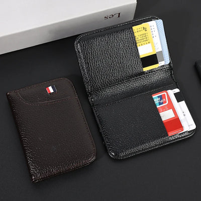 Portable Super Slim Soft Wallet PU Leather Mini Credit Card Wallet Purse Card Holders Men Wallet Thin Small Short Wallets - Smarsty