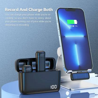 Wireless Lavalier Microphone with Digital Display and Noise Reduction - Smarsty