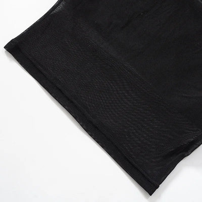 Mesh Corset Black Crop Top Women Patchwork Tube Top Sexy Sleeveless Off Shoulder Cami Summer Streetwear Slim Strapless Tank Tops - Smarsty
