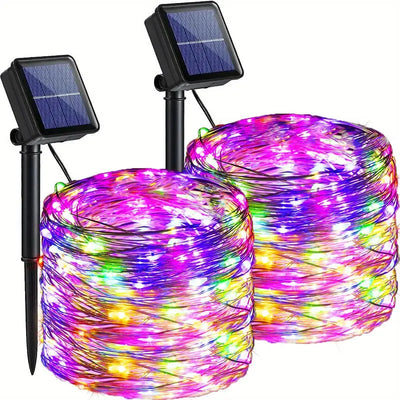 Fairy Lights Solar Garden Lights String Lights with 8 Modes Waterproof Wire Lights for Patio Yard Trees Christmas Party - Smarsty