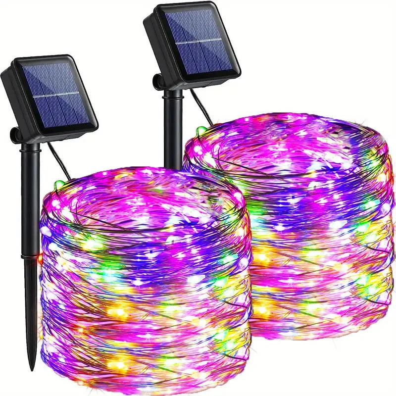 Fairy Lights Solar Garden Lights String Lights with 8 Modes Waterproof Wire Lights for Patio Yard Trees Christmas Party - Smarsty