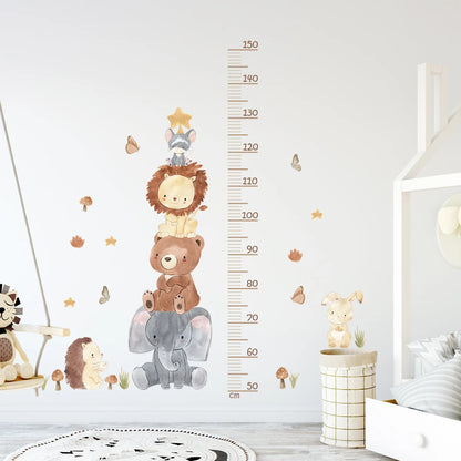 Cartoon Animal Height Ruler Wall Stickers for Kids Room - Smarsty
