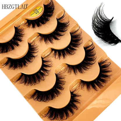 3D Natural Cat Eye False Eyelashes Fluffy Soft 5 Pairs - Smarsty