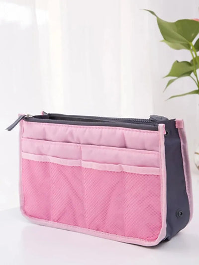 Multi Functional Large Capacity Makeup Bag Portable Double Zipper Toiletries Travel Storage Bag Mommy Bag Multi Pocket Cosmetic - Smarsty